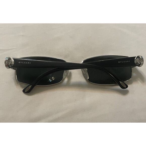 Bvlgari Eyeglasses 2045-B 287 Silver Black Rectangular Frame Italy 53[]16 130 - Picture 2 of 7